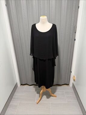 Glamour Black Layered Midi Dress